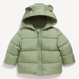 Old Navy Green Puffer Jacket with Hood